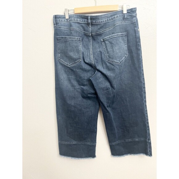 J Jill Jeans Women Size 14 High Rise Full Leg Crop Wide Leg Released Raw Hem - Picture 4 of 8